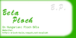bela ploch business card
